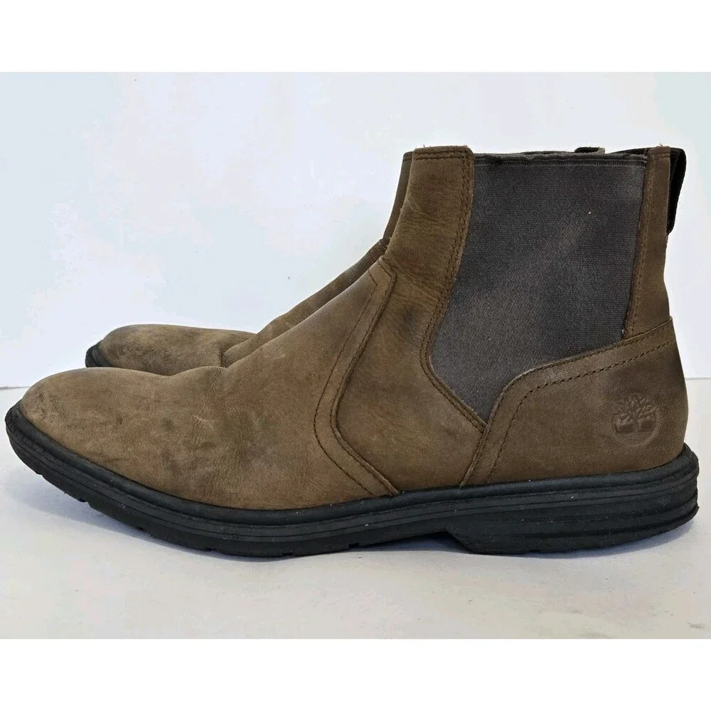 Timberland Boots Mens Size 9 Sawyer Lane Chukka Brown Nubuck Shoes A1QCO